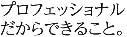 プロフェッショナルだからできること。